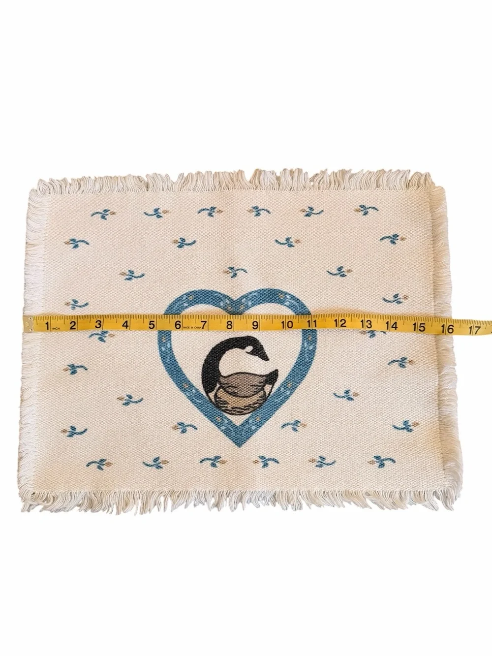 VINTAGE Country Goose Fringed Placemats - Set of 3